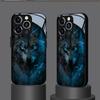 Midnattsvarg Skuggmönster Härdat Glas Svart Fodral För Samsung Galaxy S23 S24 S25 Ultra Plus FE Stötsäkert Skydd