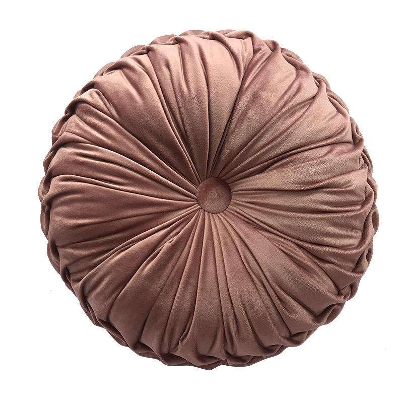 1psc Soft Velvet Round Pillow Cushion High Quality Solid Color Pumpkin Shape Sofa Pillows Home Decor Floor Pouf Seat Cushions