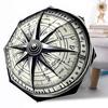 Vintage Compass Illustration Outdoor Automatic Umbrella Compact 8-Rib Lightweight Durable Everyday Carry Umbrella Accessory Stylish Gift Women