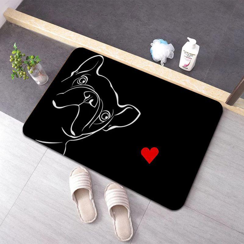 Pluche Zacht Antislip Absorberend INS Stijl Franse Bulldog Print Mat voor Badkamer Slaapkamer Wasruimte Vloerkleed Tapijt Woondecoratie