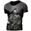 Été 2025 Nouveau Chaud Vintage Viking Tatouage Imprimé 3D T-shirt Homme Mode Street Confortable Respirant Grande Taille Haut Ample