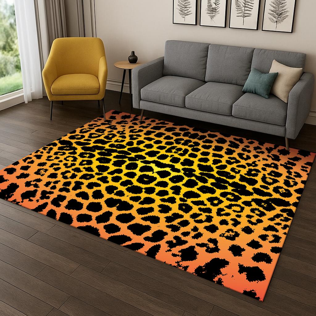 Bunter Teppich mit Zebrastreifen-Leopardenmuster für Zuhause Schlafzimmer Wohnzimmer Sofa Fußmatte Dekor, Bereichsteppich Spielmatte Rutschfeste Matte