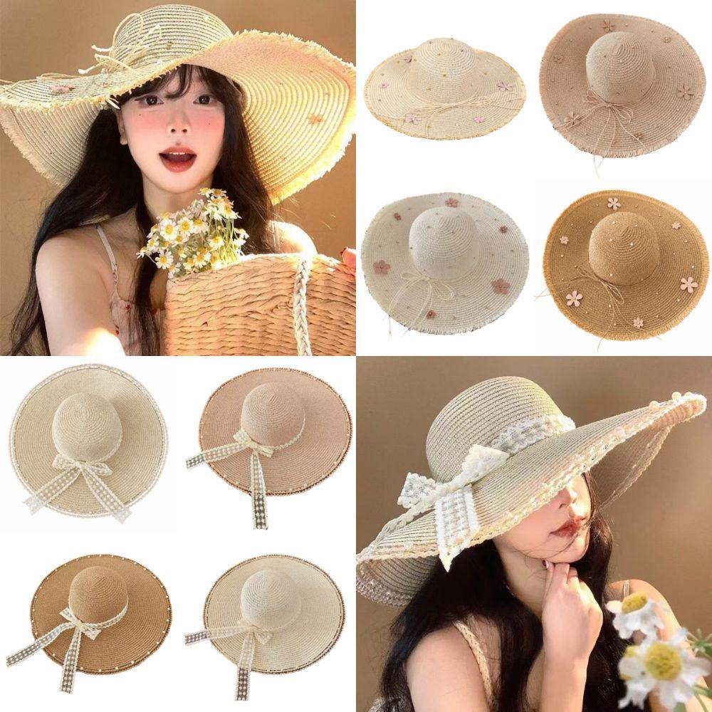 Multicolor Beach Hat Big Brim Big Brim Hat Fashion Sun Block Hat Sun Protection