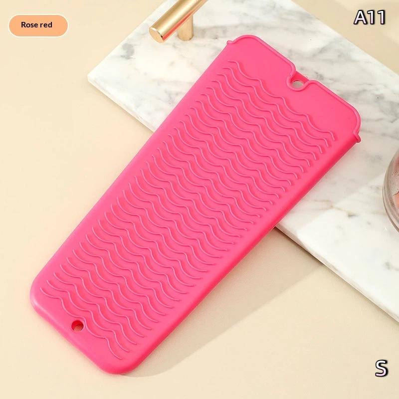 1Pcs Silicone Heat Resistant Pad Pouch Storage Bag Insulation Mat For Hair Straightener Heat Curling Stick Curler Cover