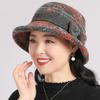 Windproof Women's Woolen Knitted Hat Tweed Bucket Hat Fashion Elderly Beret  Autumn Winter Season