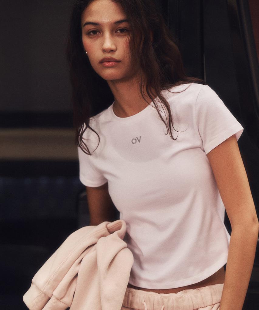 Ausdoeoboiseu Ov Central Logo Baby Tee (Light Pink)