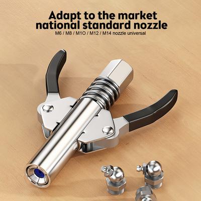 10000 PSI Fettpressenkupplung Hochbelastbar Schnellverschluss Fettpresse NPTI/8 Hochdruck-Fettspitze Auto Spritze Schmierstoffspitze