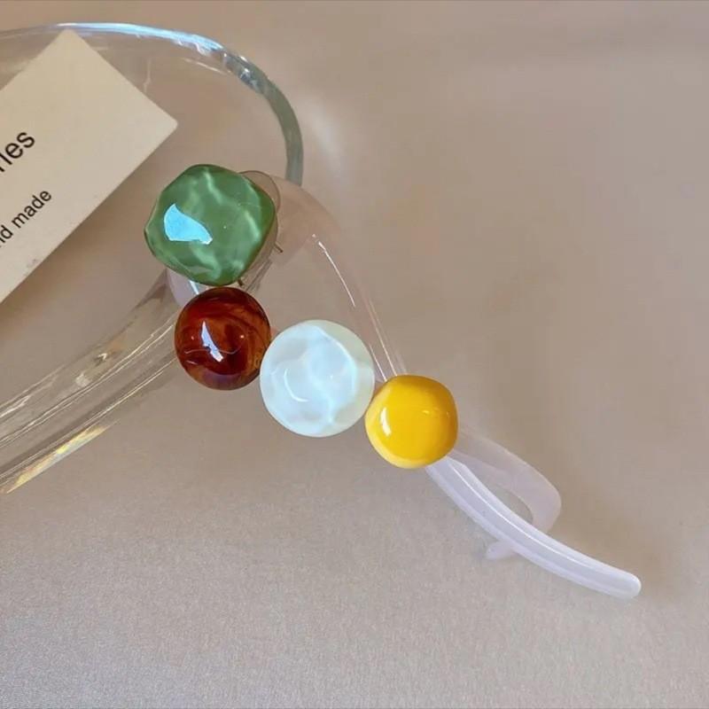 Elegant Flower Hairpin for Women Girl Simple Solid Plastic One Word Twist Clip Hairpin Shark Clip Headwear Hair Style Accessorie
