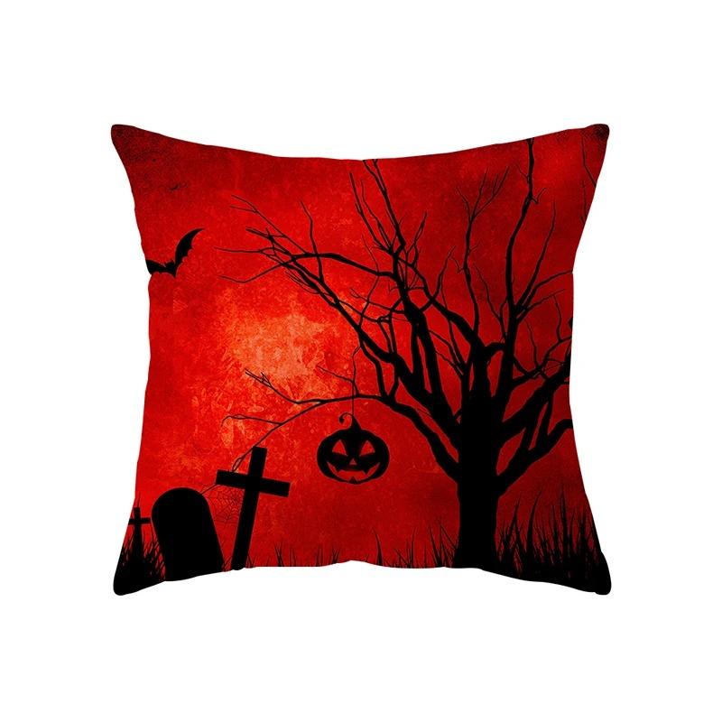 Halloween-themed Decorative Pillowcase, Cross Haunted House, Office, Living Room, Sofa, Car