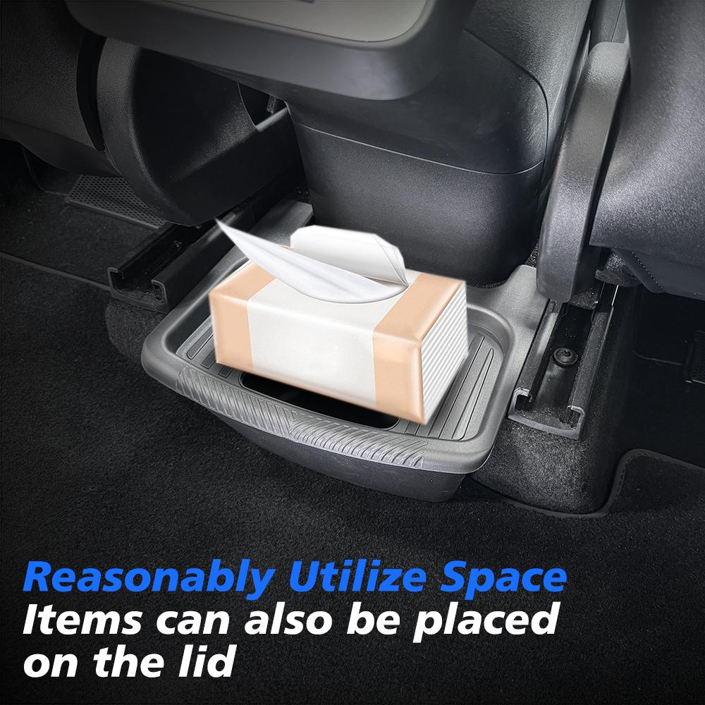 Rear Seat Storage Box for Tesla New Model Y 2025-2020 Launch Juniper Organizer Bins Backseat Trash Can Garbage Bag Tray