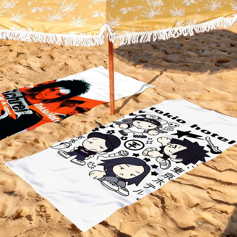Rockband t-Tokio Hotel Handdoek Droog Badhanddoek Toepasbaar Op Licht Zwemmen Kamperen Yoga Strand Uit