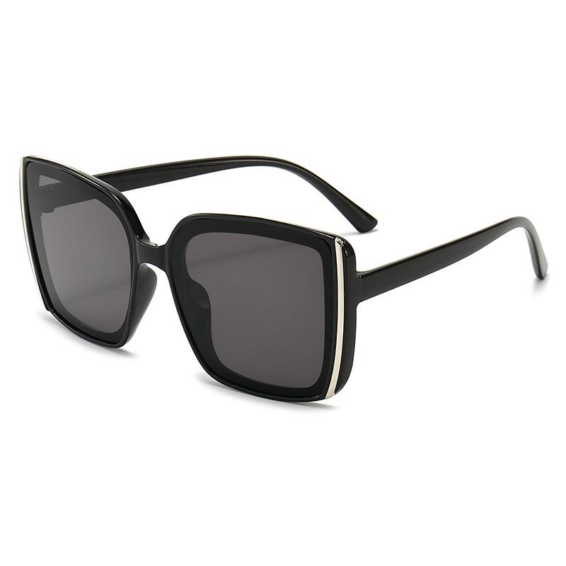 Quadratische Sonnenbrille Damen Großer Rahmen Brille Sonnenschutz Schlichter Stil
