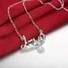 Collier avec pendentif en forme de cœur romantique en cristal LOVE en argent estampillé 925 pour femme, bijou de créateur de luxe à la mode, cadeau de fête