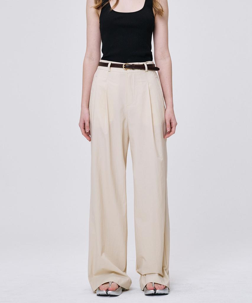 MALOUPE 2158 Nylon Wide Pants (Light Beige)