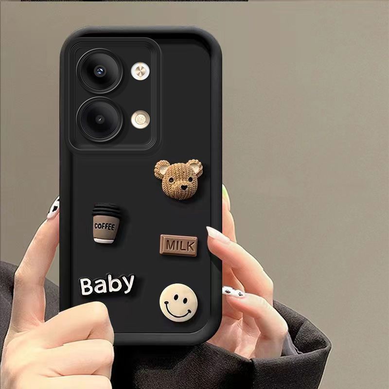 A78 a58 4G Custodia in silicone con orso 3D con cartone animato carino per OPPO Realme C53 C55 C30 C21 C21Y Custodia antiurto Realme C20 C25 C15 C11 C51