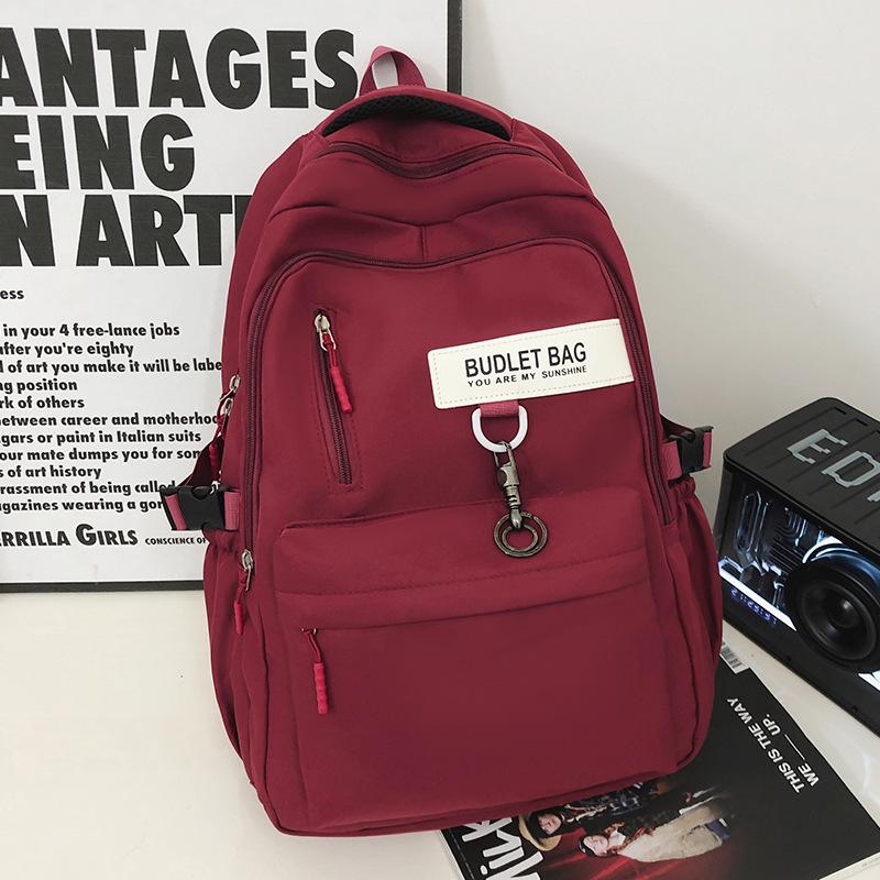 Primary School Girl College Student High School Student Junior High School Student Burgundy Backpack