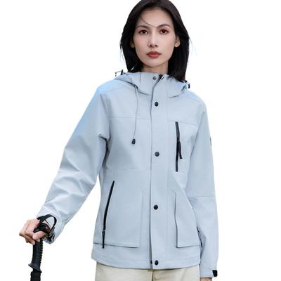 Women Men Waterproof Jacket Rain Coat Windbreaker Hooded for Outdoor Hiking Climbing Traveling