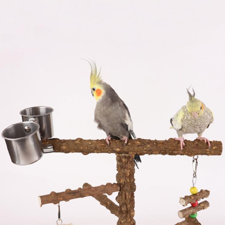 Colivie pentru Păsări de Companie Suport Perete Suport Suspendat Leagăn Parrots Leagăn Sală de Joacă Jucărie cu Tavă+Boluri pentru Hrană