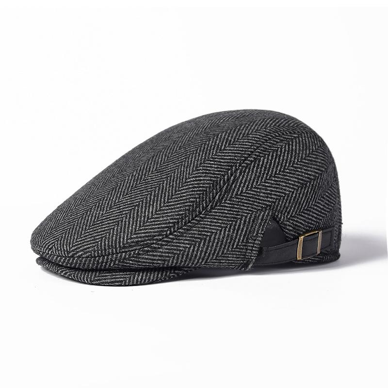 Baskenmütze Mittleres Alter und Ältere Schirmmütze Newsboy Caps für Männer Herbst Winter Dicke Progressive Cap Old Man Cap Driver Ivy Hat