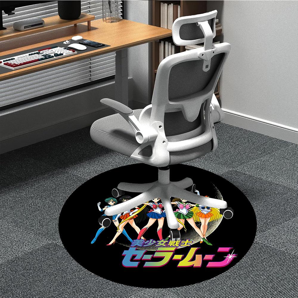 1PC Sailor Moon Office Round Rug Perfect for Office Non-Slip Backing, Decorative Floor Mat Yy250916061