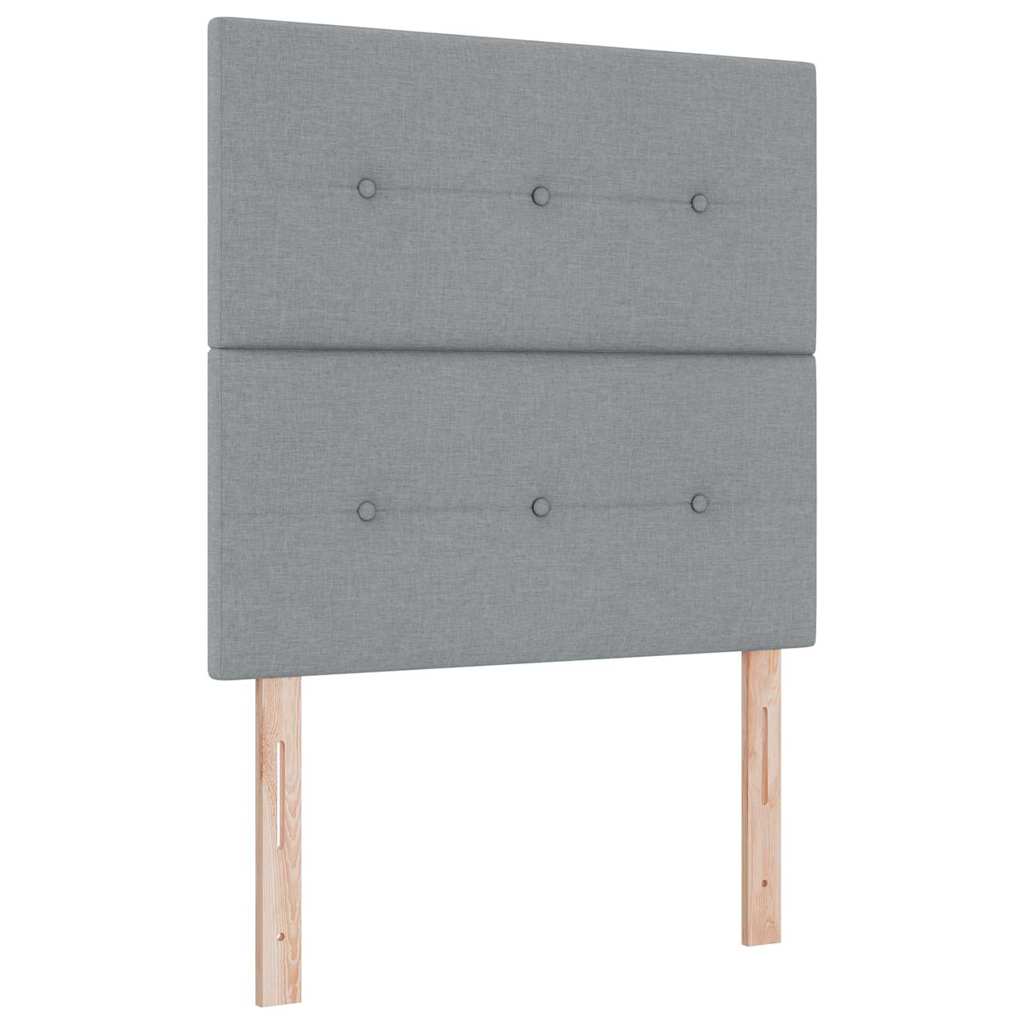 Box Spring Bed with Mattress Light Gray 100 x 200 cm Fabric