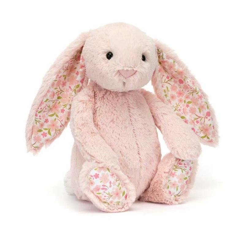 NEU 30cm Oster Lila Hase Rosa Erdbeerblüten Ohren Hase Graue Plüschpuppe Ostergeschenk Partygeschenk