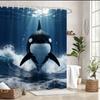 Shark Shower Curtain 180X180Cm – Realistic Great White Underwater Scene, Ocean Lover Bathroom Decor Gift, 12 Hooks