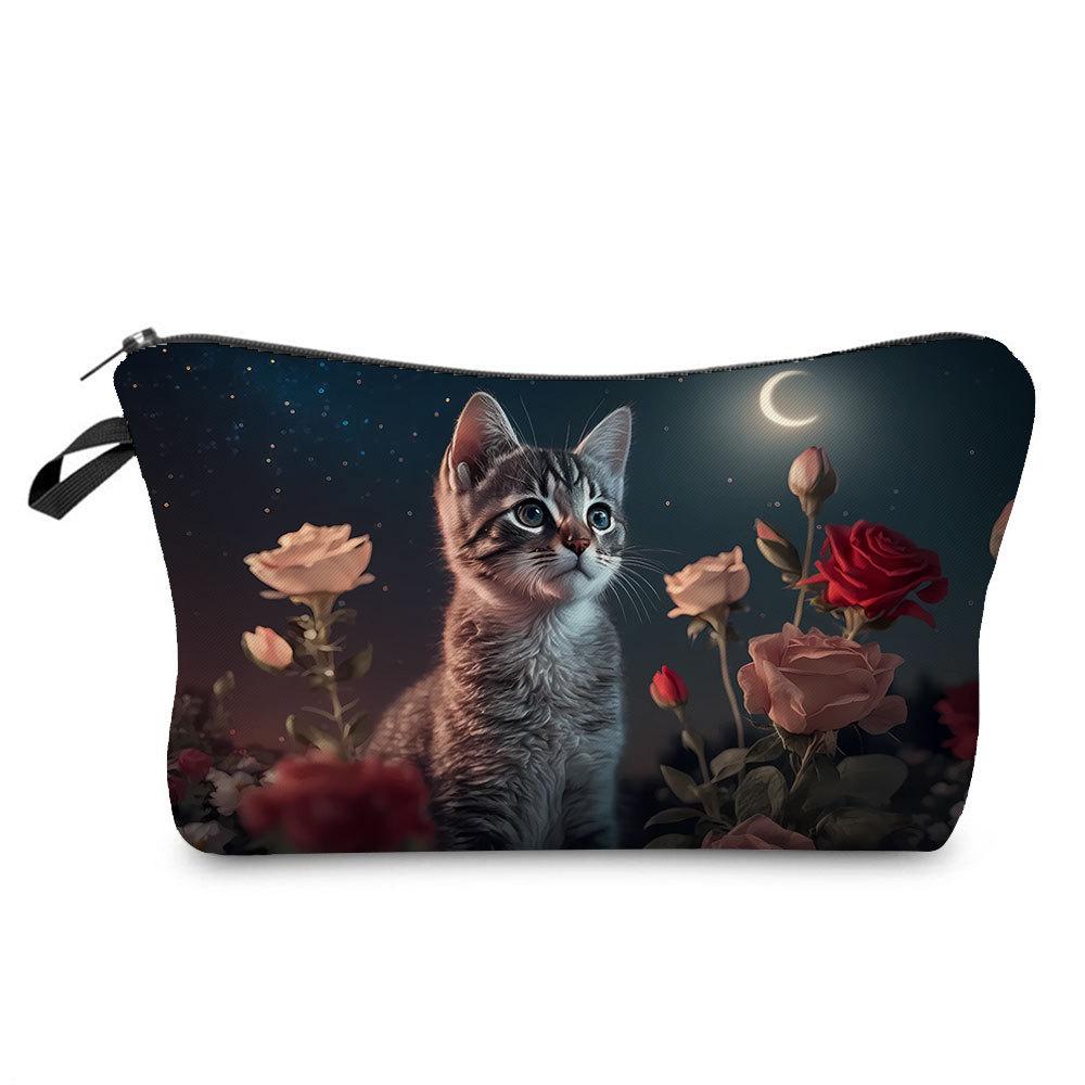 Borsa da cosmetico da donna con stampa di gatti, organizer per articoli da toeletta, custodia da viaggio 6772