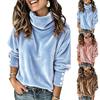 Dames sweatshirt hoge hals losse pasvorm kleur casual pullover top