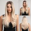 Blonde Unicorn Long Curly Hairline Lace Wigs Brown Blonde Ombre Synthetic Wigs for Black Women Body Wave Cosplay Daily Heat Resistant Lace Hair