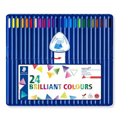 Ergosoft 157 SB24 Colored 24 Triangular Pencils, Colors, Shaft, Oil-Based