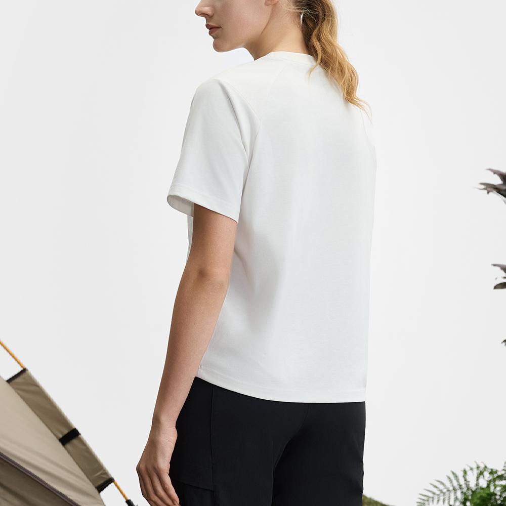 Fila Explorer Gestricktes Lockereres Professionelles Sport-Kurzarm-T-Shirt Damen Oberteile Schneeweiß A11W527113F-WT