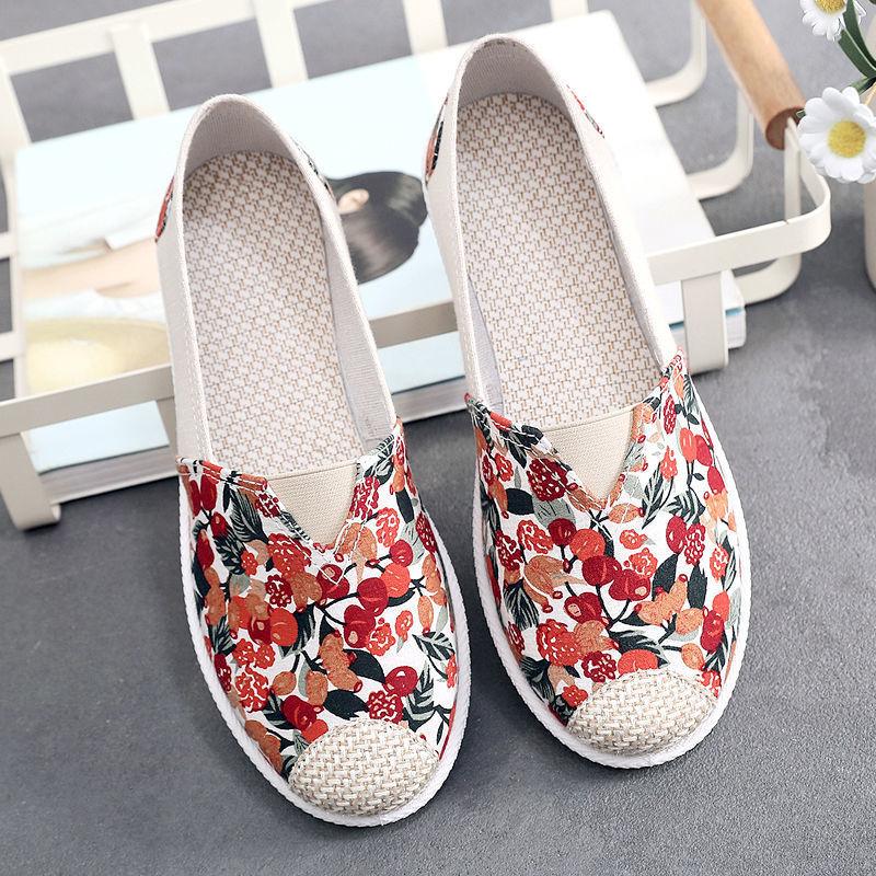 Versatile Canvas Women's Shoes 2024 New Flat Bottom Cloth Shoes Soft Sole Lightweight Casual Breathable Fisherman's Shoes Tenis