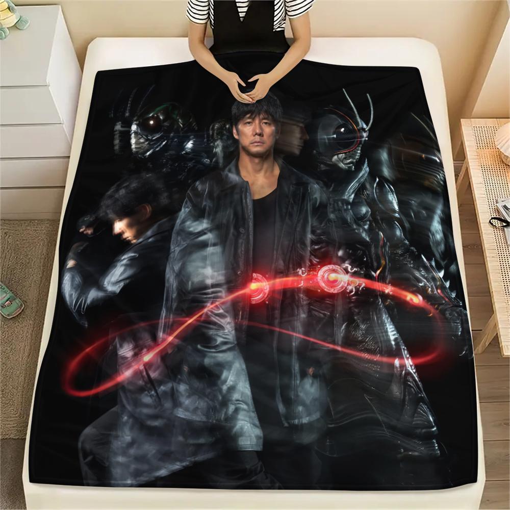 Kamen Rider Hintergrundtextur Motiv Decke, Gemütliche Überwurfdecke für Sofa Bett, Ideales Geschenk für Kamen Rider Fans.chl