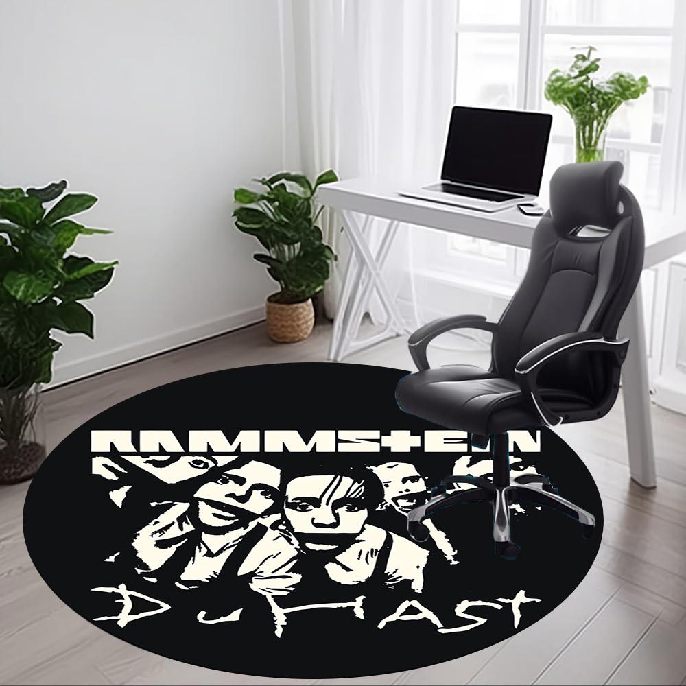 1pc Rammstein, Du Hast Office Round Area Rug, Under Office Chairs Bedroom Living Room Home Decor A1022339