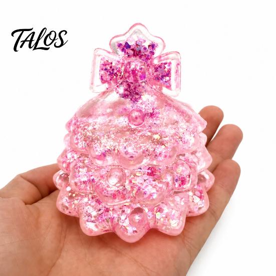 Xmas Tree Sensory Toy Glitter Christmas Squeeze Toy, for Stress Relief, Mini Fidget Slow Rise Holiday Gift Kids Adults