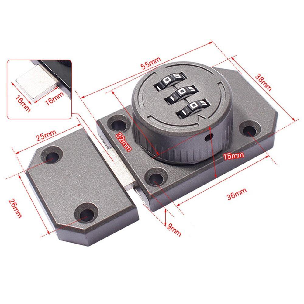 New Zinc Alloy Cabinet Password Locks Home Security 3 Digit Coded Combination Coded Lock Anti-Theft Luminous Coded Lock Cabinet