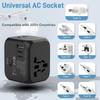 Adaptateur Prise de Voyage Universelle 2 Type C Prise Adaptateur Socket Port USB Tourisme International