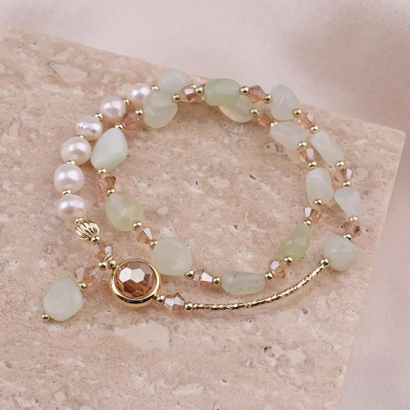 Women Freshwater Pearl Bracelet Irregular Stone Bead Jewelry Accessories