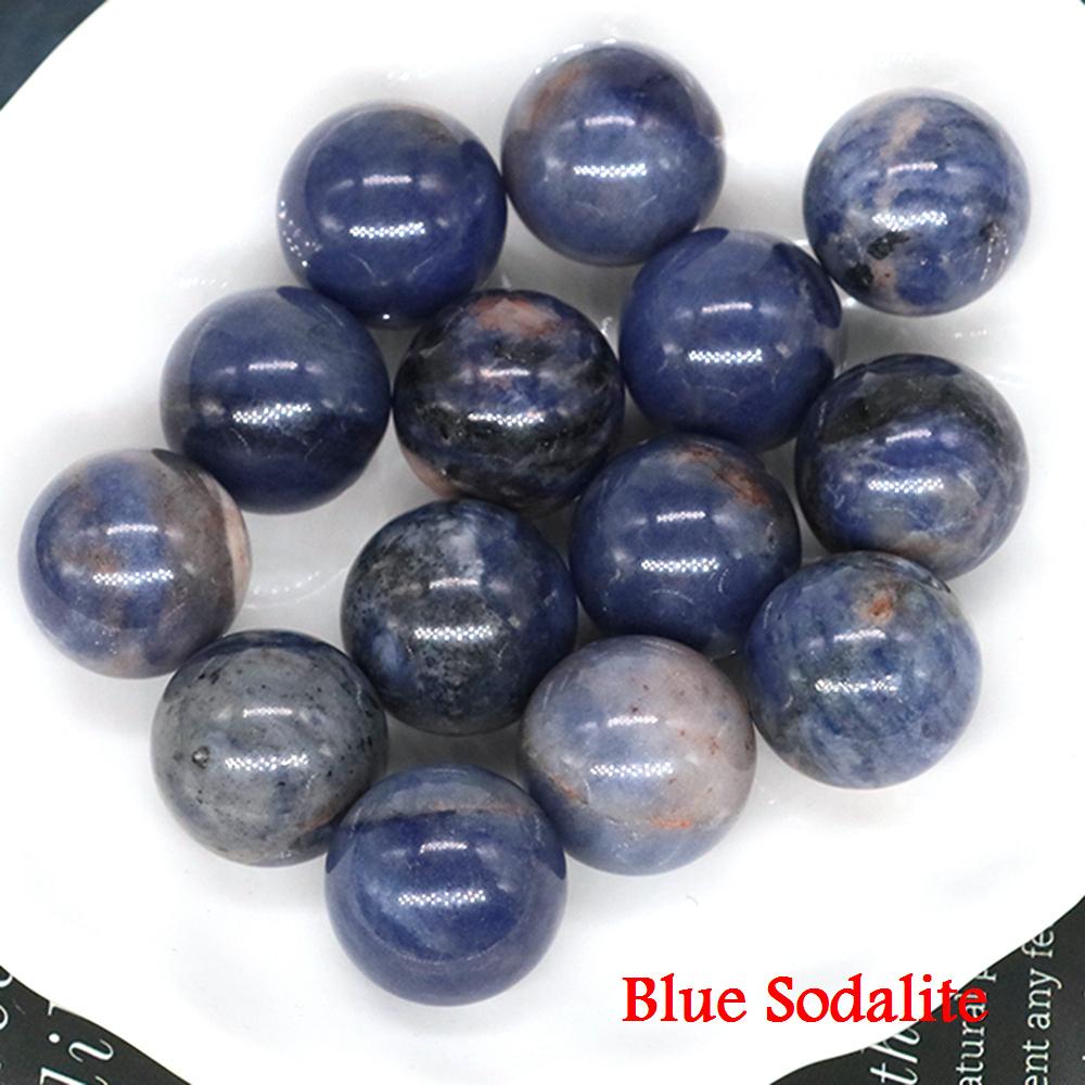 16mm Mini Naturstein Kristall Runde Kugel Perlen Reiki Heilung Quarz Amethyst Achat Mineral Exemplar Globus Chakra Großhandel