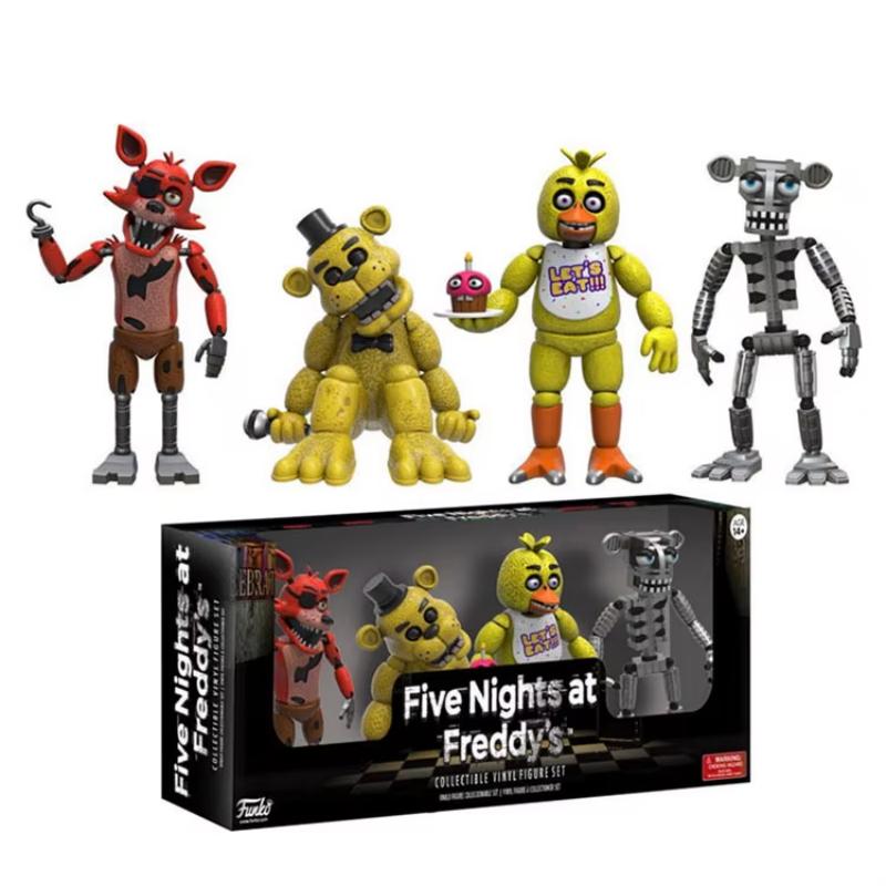 FNAF 4 pièces/set Freddy Bonnie Chica Foxy Nightmare Balloon Boy Figurine d'Action Modèle de Collection Figurine en Vinyle Poupée Jouets