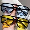 Vintage Oversized Sunglasses Women Retro Brand Big Frame Sun Glasses Female Black Yellow Ins Style Square Glasses Oculos De Sol