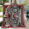 Retro Vintage Motorcycle Skull Soft Plush Blanket,Flannel Blanket Throw Blanket for Living Room Bedroom Bed Sofa Picnic Cover