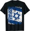 Distressed Israel Flag T-Shirt 100% Cotton O-Neck Summer Short Sleeve Casual Mens T-shirt Size S-3XL - Men's Summer Cotton Gr...