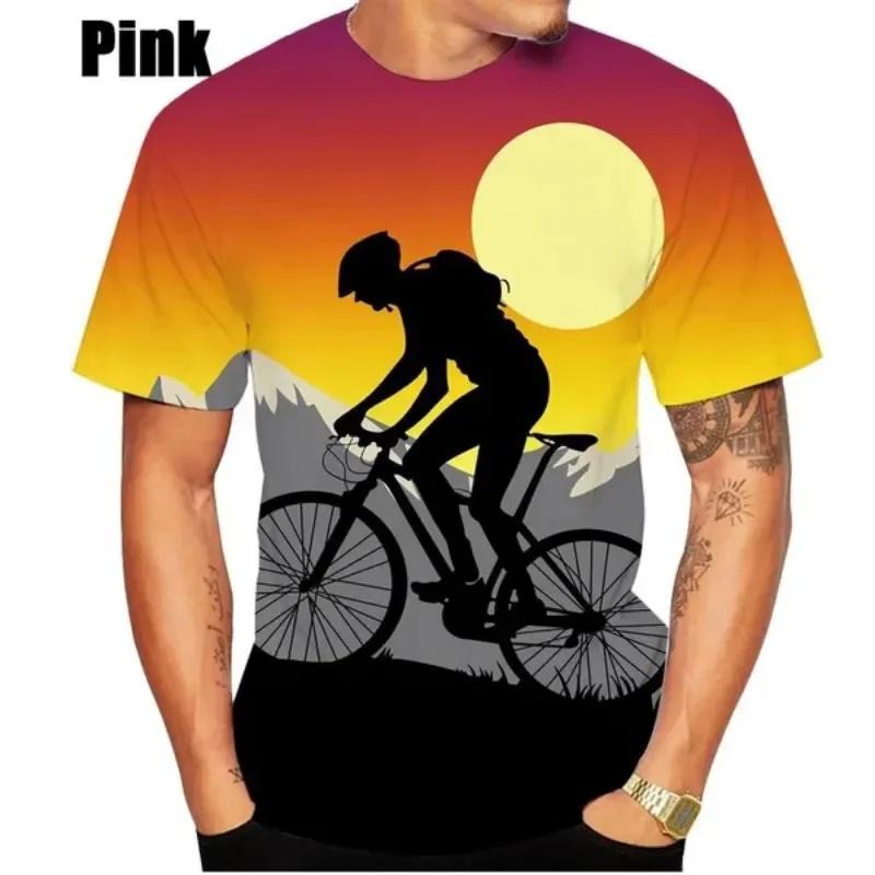 Nové cyklistické tričko Pánske cyklistické oblečenie 3D cyklistické grafické oblečenie Oversized Topy s krátkym rukávom Outdoor Pre mužov Tričká 2024