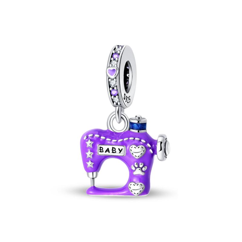Copper Metal Purple Series Crystal Castle Bear Trojan Pendant Bead Component Dark Night Butterfly Bead Components Charm Bead Components Compatible