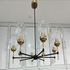 Kronleuchter Modern Globus Mitte des Jahrhunderts Messing Antik und Mattschwarz Kronleuchter Lichter Industrielle Dekoration