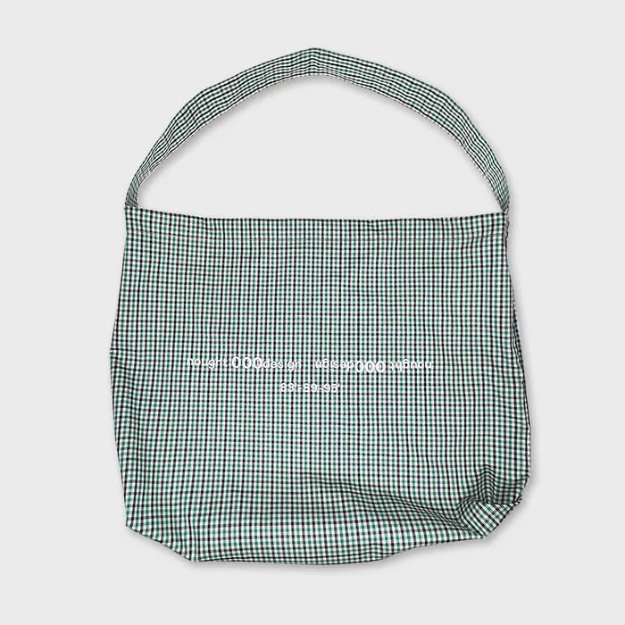 Reverse Logo Check Bag / Green