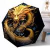 Dragon Artwork Outdoor Automatic Umbrella Sturdy 8 Rib Durable Plastic Iron Outdoor Daily Use Outdoor Accessory Perfect Gift Friends