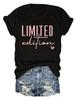 Letter Print T-shirt Short Sleeve Crew Neck Casual Top For Summer & Spring Women's Clothing